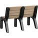 A MasonWays Cedar plastic bench with black legs.