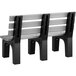 A grey and black MasonWays Dura-Bench with a back.