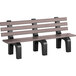 A brown plastic Dura-Bench with black legs.