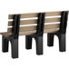 A MasonWays Cedar Dura-Bench with Black Legs. A wooden bench with black legs.