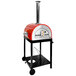 WPPO WKE-04-RED Red 27" Traditional Wood Fire Outdoor Pizza Oven with Mobile Stand Main Thumbnail 1