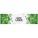 A green and white rectangular sign panel with white text and customizable space for your logo.