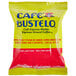 A yellow and red Cafe Bustelo packet of espresso ground coffee.