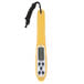A yellow Taylor digital pocket probe thermometer with a black cord.
