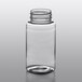 A 150cc clear glass packer bottle with a lid.