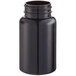 A dark amber 120cc (4 oz.) packer bottle with a black lid.