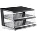 A black and silver ServIt countertop food warmer display case.