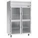 Beverage-Air HFP2-1HG 2 Section Glass Half Door Reach-In Freezer - 49 cu. ft., Stainless Steel Exterior Main Thumbnail 1