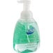 A case of 4 Dial Professional Basics Hypoallergenic Foaming Hand Wash bottles with green pumps.