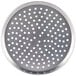 An American Metalcraft deep dish pizza pan with a perforated bottom.