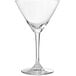 An Anchor Hocking martini glass with a clear glass stem.
