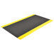A black and yellow Notrax Sof-Tred anti-fatigue mat with a black border.