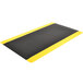 A black and yellow Notrax anti-fatigue mat with a black border.