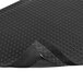 A black rubber Notrax Diamond-Tuff anti-fatigue mat with a diamond pattern and black corner.