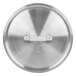 A stainless steel Vollrath Arkadia pan lid with a metal handle.
