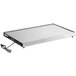 A rectangular stainless steel ServIt heated shelf warmer with a black cord.