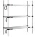 A Metro Super Erecta stainless steel heated shelf with three shelves.