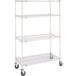 Metro Super Erecta N566BBR Brite Mobile Wire Shelving Unit with Rubber Casters 24" x 60" x 69" Main Thumbnail 1
