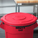 Rubbermaid FG265400RED BRUTE 55 Gallon Red Round Trash Can Lid Main Thumbnail 7