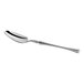 An Acopa Hepburn stainless steel dinner/dessert spoon with a long handle.