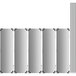 A row of rectangular metal Metro Super Erecta shelves with white backgrounds.