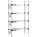 A Metro Super Erecta stainless steel heated takeout station with three shelves.
