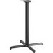 A Lancaster Table & Seating black metal bar height table base with a square pedestal.