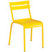 A yellow powder-coated aluminum table with a white background.