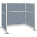A Versare Hush Panel U-shape cubicle with blue fabric panels.