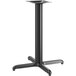 A Lancaster Table & Seating black steel counter height table base with a square pedestal.