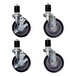 Regency 5" Heavy Duty Swivel Stem Casters for Work Tables and Equipment Stands - 4/Set Main Thumbnail 1