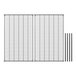 A black and white drawing of a Regency black wire rack with a grid of black metal rods.