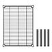 A black metal grid with four black metal rods.
