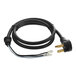A Solwave power cord for a commercial microwave with a black electrical cable and plug with strain relief.
