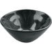 A black GET Cosmo melamine bowl with an irregular shape.