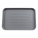 A gray rectangular GET Roca melamine plate.