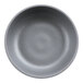A grey GET Roca Melamine shallow side dish with a white background.