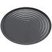 A gray melamine oval platter with a ripple pattern.
