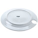 CAC COL-P8 Bright White 9" China Round Party Plate with Stemware Hole - 24/Case Main Thumbnail 4