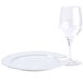 CAC COL-P8 Bright White 9" China Round Party Plate with Stemware Hole - 24/Case Main Thumbnail 8