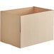 A Lavex cardboard shipping box with a lid open.