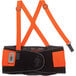An orange and black Ergodyne ProFlex 100HV back support belt with an adjustable strap.