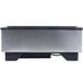 A Vollrath stainless steel countertop warmer with a black rectangular cover.