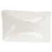 A white melamine bowl with a curved edge and a sunset flare design.