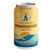 A yellow can of Athletic Brewing Co. Cerveza Athletica non-alcoholic beer with a close up of the label.