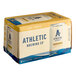 A white box of Athletic Brewing Co. Cerveza Athletica non-alcoholic light copper beer cans.