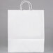 Duro Super Royal White Paper Shopping Bag with Handles 14" x 10" x 15 3/4" - 200/Bundle Main Thumbnail 3