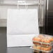 Duro Super Royal White Paper Shopping Bag with Handles 14" x 10" x 15 3/4" - 200/Bundle Main Thumbnail 1