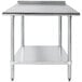 Advance Tabco FLAG-303-X 30" x 36" 16 Gauge Stainless Steel Work Table with 1 1/2" Backsplash and Galvanized Undershelf Main Thumbnail 1