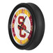 A black and yellow Holland Bar Stool University of Southern California wall clock with a red and yellow USC logo.